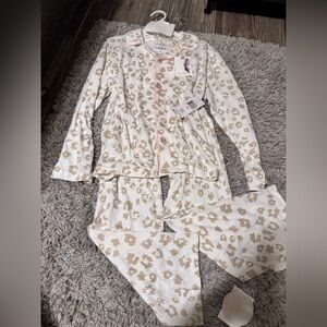 Jessica Simpson Pink and Tan Kids Pajama Set